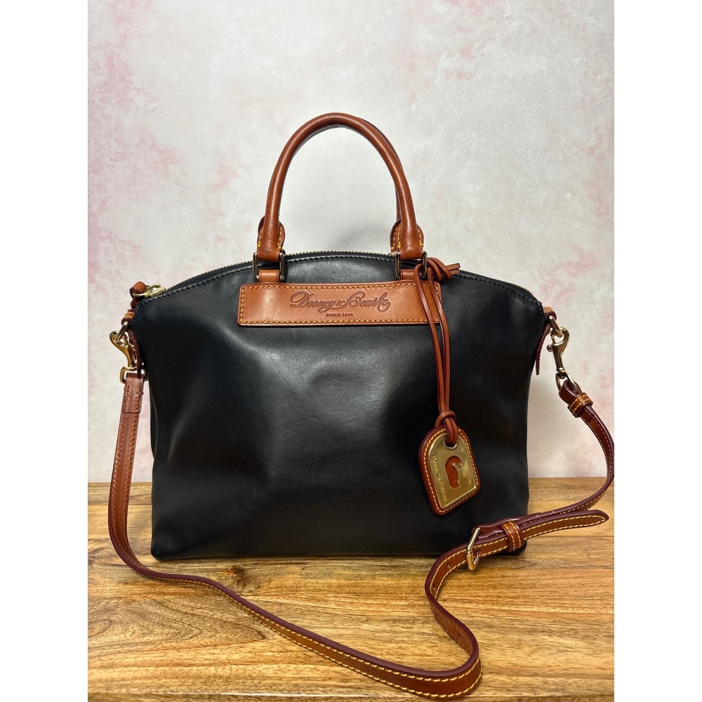 Dooney & Bourke Florentine Vacchetta Leather Dome Satchel Black